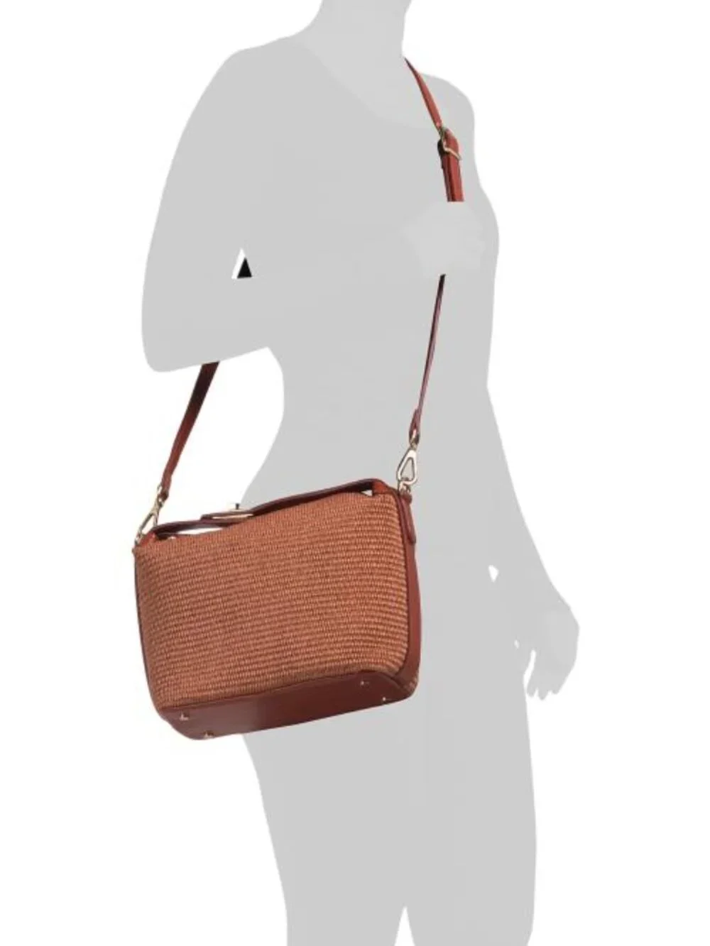 VIOLA CASTELLANI Made In Italy Straw Medium Folded Handle Satchel